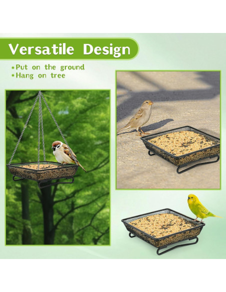 4 Bandejas de Alimentación para Aves TREEHAC 17.8x17.8cm Metal 4 Bandejas de Alimentación para Aves TREEHAC 17.8x17.8cm Metal
