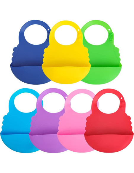 Baberos de Silicona Aricsen para Bebés - 7 Colores Ajustables Baberos de Silicona Aricsen para Bebés - 7 Colores Ajustables
