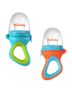 Alimentador de Sólidos RaZbaby 2 Piezas Azul y Naranja - Libre de BPA