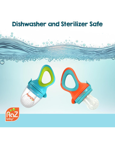 Alimentador de Sólidos RaZbaby 2 Piezas Azul y Naranja - Libre de BPA