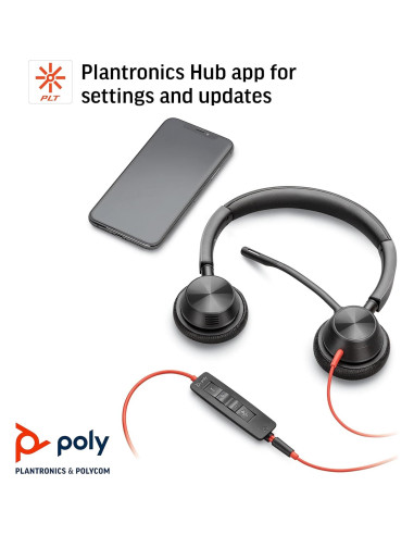 Auricular Plantronics Blackwire 3325 Estéreo USB-A 3.5mm
