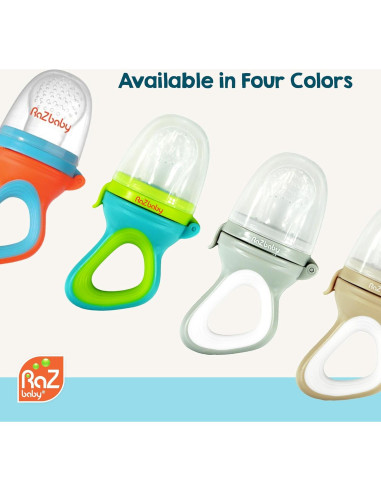 Alimentador de Sólidos RaZbaby 2 Piezas Azul y Naranja - Libre de BPA