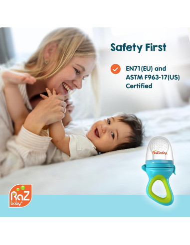 Alimentador de Sólidos RaZbaby 2 Piezas Azul y Naranja - Libre de BPA