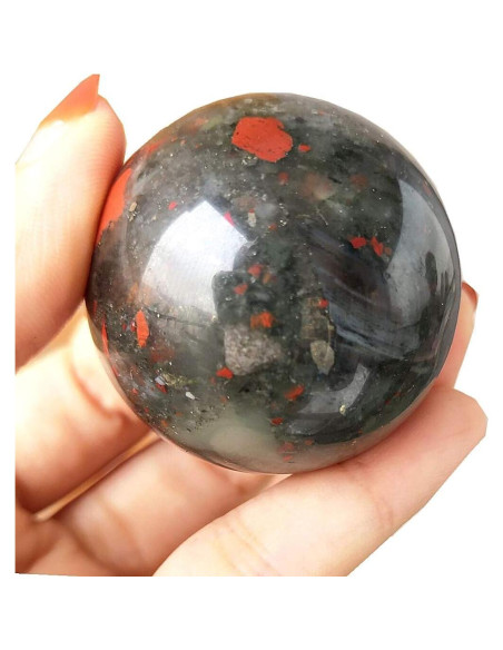 Esfera de Cristal Sanador 40 mm Loveliome Piedra de Sangre Esfera de Cristal Sanador 40 mm Loveliome Piedra de Sangre