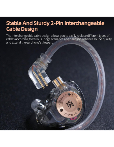 Auriculares In-Ear KZ EDX Pro X HiFi con Cable Desmontable Auriculares In-Ear KZ EDX Pro X HiFi con Cable Desmontable