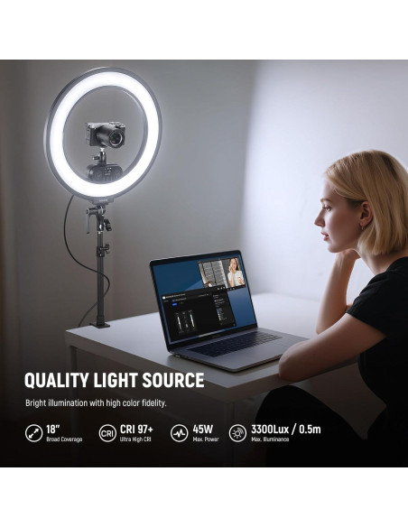 Luz de Anillo LED NEEWER RL45B 45W 18" Bi Color con Soporte Luz de Anillo LED NEEWER RL45B 45W 18" Bi Color con Soporte