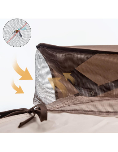 Gazebo Pop Up 3.35m x 3.35m MeetLeisure Beige con Mosquitera