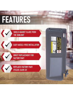 Visera Lado Conductor Izquierdo Gris AA Ignition Toyota Tacoma 2005-2012 2