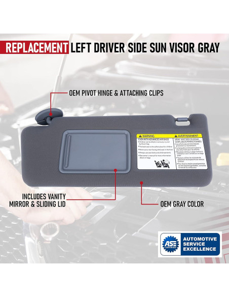 Visera Lado Conductor Izquierdo Gris AA Ignition Toyota Tacoma 2005-2012 Visera Lado Conductor Izquierdo Gris AA Ignition Toyota Tacoma 2005-2012
