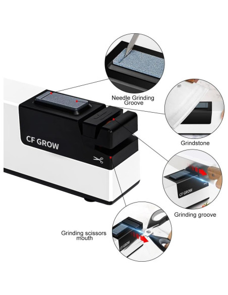 Afilador eléctrico CFGROW 4 en 1 con diamante y control de ángulo Afilador eléctrico CFGROW 4 en 1 con diamante y control de ángulo