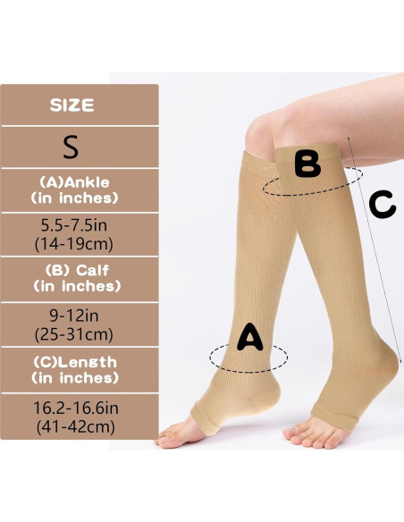 Calcetines de Compresión Dimeho Punta Abierta 15-20 mmHg 2 Pairs Calcetines de Compresión Dimeho Punta Abierta 15-20 mmHg 2 Pairs
