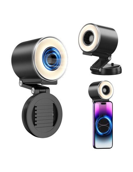 Luz de Selfie Magnética y Ventilador yAyusi 2 en 1 Negro Luz de Selfie Magnética y Ventilador yAyusi 2 en 1 Negro