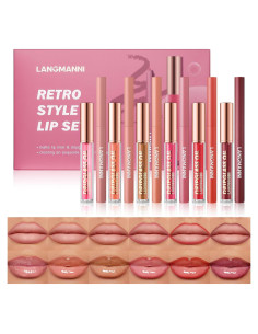 Set de Lápiz Labial Mate LANGMANNI 6 + Aceite Nutritivo