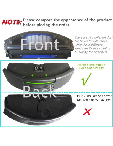 Caja de recolección de polvo Aerovac para Roomba iRobot 680 690