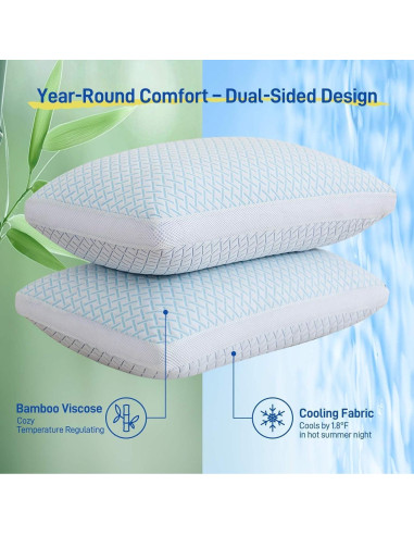 Juego de 2 almohadas hipoalergénicas Alkyonos tamaño Queen