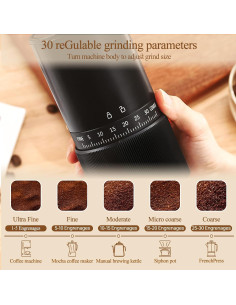 Molino de café portátil Pobugy CFT-212 recargable 30 ajustes 2