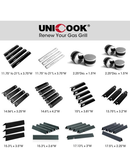 Placas de Calor Ajustables Unicook 29.85-53.34 cm para Parrilla Placas de Calor Ajustables Unicook 29.85-53.34 cm para Parrilla