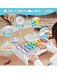 Instrumentos Musicales 5-en-1 Keamaidy para Niños 1-8 Años 2