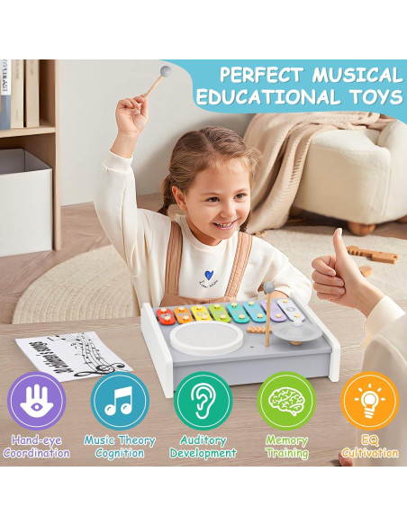 Instrumentos Musicales 5-en-1 Keamaidy para Niños 1-8 Años Instrumentos Musicales 5-en-1 Keamaidy para Niños 1-8 Años