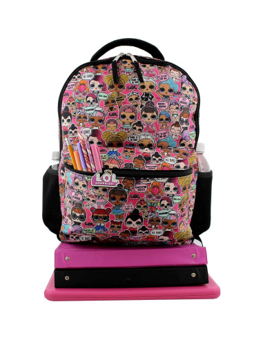 Mochila Escolar L.O.L. Surprise! 40 cm Niñas Negro/Rosa