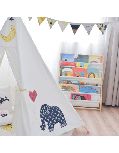 Estante de Libros para Niños Morimoe 75cm Beige 6 Capas