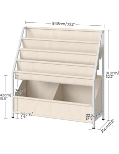 Estantería para Niños CHOEZON 4 Niveles Beige Almacenamiento 2
