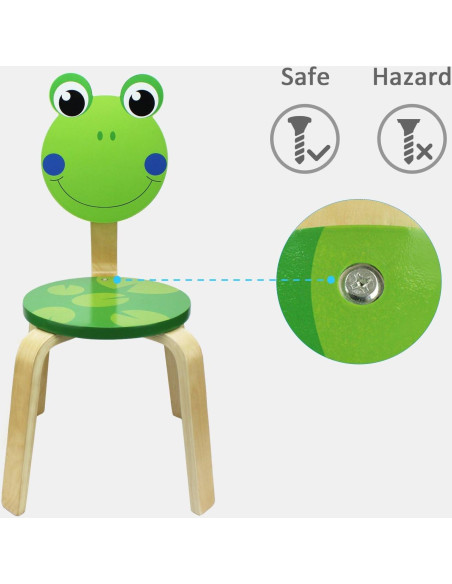 Silla de Animales de Madera iPlay, iLearn Rana 27.94 cm Verde Silla de Animales de Madera iPlay, iLearn Rana 27.94 cm Verde