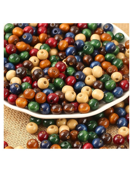 Perlas de Madera Coloridas Dahi 1000pcs 8mm para Manualidades Perlas de Madera Coloridas Dahi 1000pcs 8mm para Manualidades