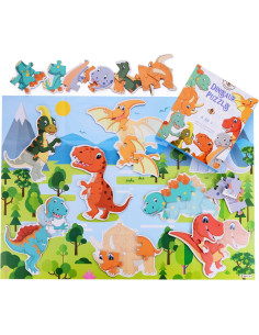 Rompecabezas de Dinosaurios BEESTECH para Niños 2-4 Años - 8 Piezas 2