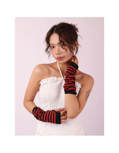 Guantes sin Dedos Sacina para Mujeres - Calentadores de Brazo Emo Punk