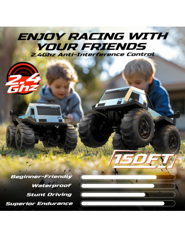 Coche RC Anfibio DEERC 4WD 1.42kg 60min Acrobacias 8+