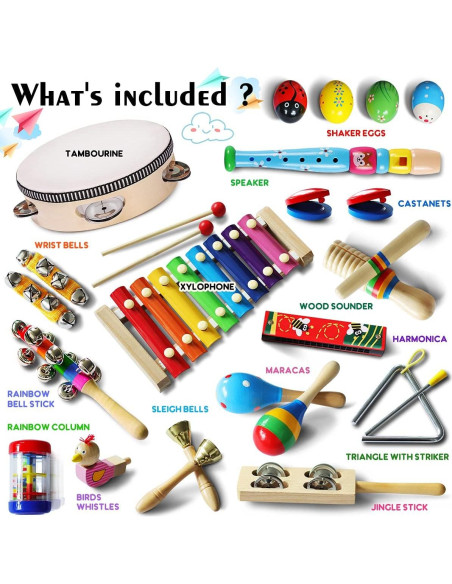 Set de Instrumentos Musicales LOOIKOOS para Niños 2.66 kg Set de Instrumentos Musicales LOOIKOOS para Niños 2.66 kg