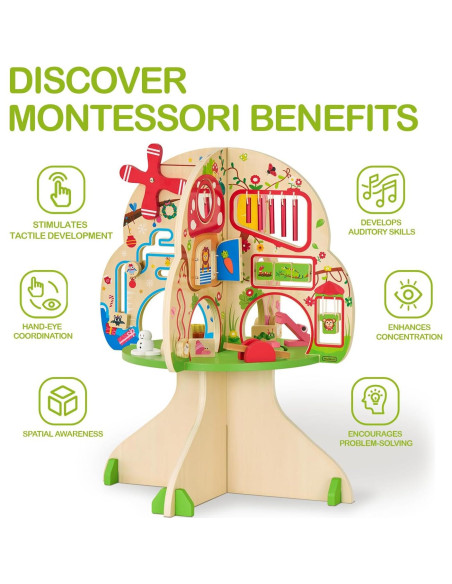 Centro de Actividades de Madera Monlúrd Montessori Árbol 4 Estaciones Centro de Actividades de Madera Monlúrd Montessori Árbol 4 Estaciones