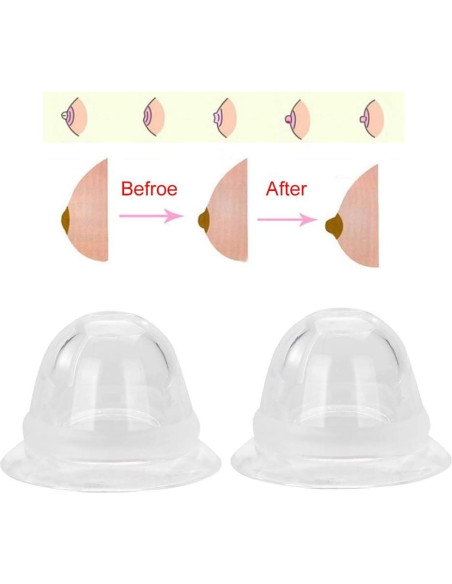 Corrector de Pezones de Silicona Uxsiya - 2 Piezas, Invisible Corrector de Pezones de Silicona Uxsiya - 2 Piezas, Invisible