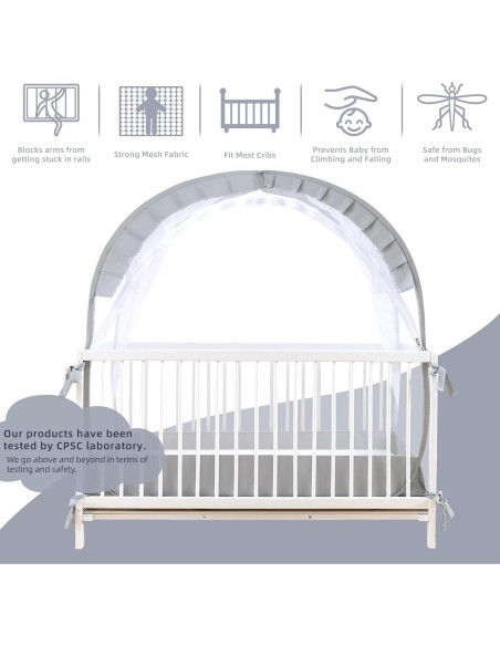 Carpa para Cuna Lazyzzzz Gris Plegable 139.7x68.6 cm Carpa para Cuna Lazyzzzz Gris Plegable 139.7x68.6 cm
