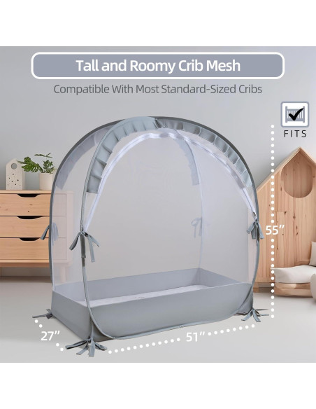 Carpa para Cuna Lazyzzzz Gris Plegable 139.7x68.6 cm Carpa para Cuna Lazyzzzz Gris Plegable 139.7x68.6 cm