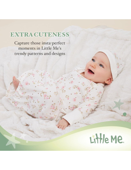 Conjunto de 2 Piezas Little Me para Bebés 0-3 Meses Algodón Rosa Conjunto de 2 Piezas Little Me para Bebés 0-3 Meses Algodón Rosa