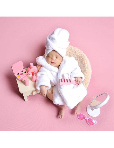 Bata de Fotografía para Bebés M&G Casa - Blanco 0-6 Meses