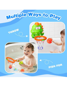 Aro de Baloncesto para Bañera Topsolid con 4 Pelotas - Juguete para Niños de 1 a 8 Años 2