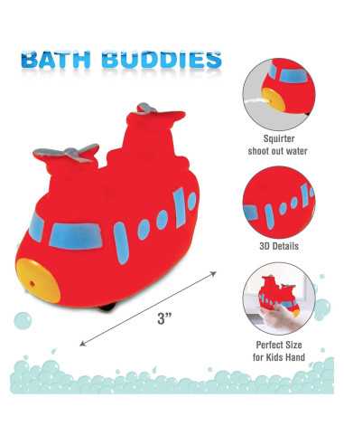 Juguete de Baño Helicóptero Marítimo DolliBu Rojo Flotante