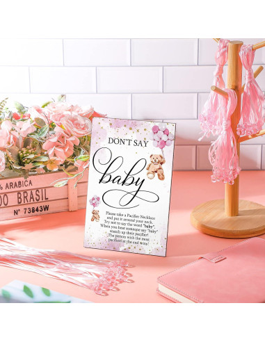 Juego de Baby Shower Wesiti 51 Piezas Rosa con Chupetes