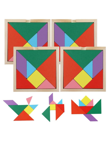 Rompecabezas de Tangram de Madera 3 Nutrias - Juguete Educativo Rompecabezas de Tangram de Madera 3 Nutrias - Juguete Educativo