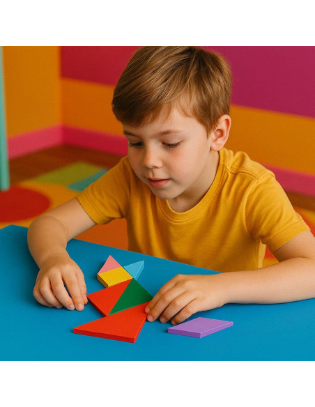 Rompecabezas de Tangram de Madera 3 Nutrias - Juguete Educativo Rompecabezas de Tangram de Madera 3 Nutrias - Juguete Educativo
