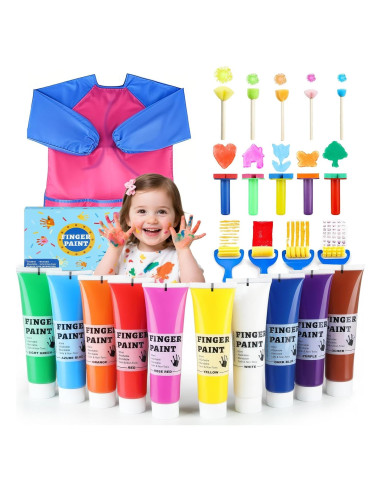 Pintura de Dedos Lavable TMOL 10 Colores 60ml para Niños