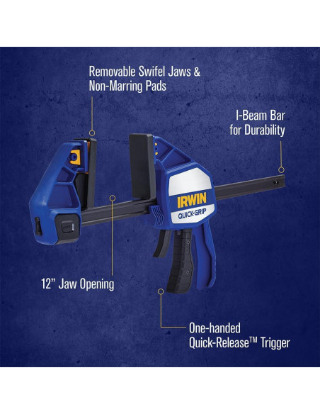 Abrazadera de Barra IRWIN QUICK-GRIP 30 cm Pesada 272 kg Abrazadera de Barra IRWIN QUICK-GRIP 30 cm Pesada 272 kg