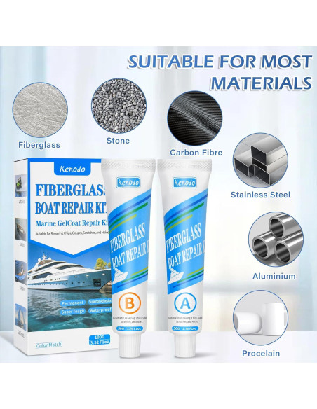 Kit de Reparación de Gel Coat VerdeVilla FRKB-002 100g Kit de Reparación de Gel Coat VerdeVilla FRKB-002 100g