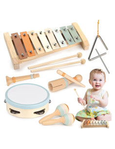 Juguetes Musicales de Madera Vanplay - 6 Piezas para Niños 1-3 Años