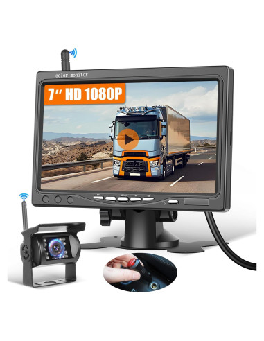 Cámara Inalámbrica de Vista Trasera Hikity 7" Impermeable