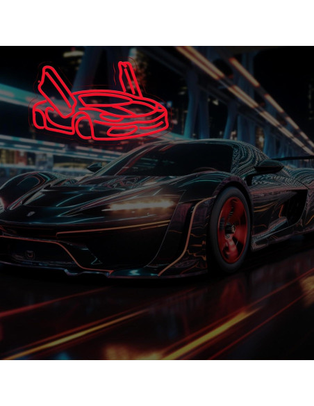 Luz de Neón LED Coche Deportivo TAGEEKOO 43.69x33.53cm Luz de Neón LED Coche Deportivo TAGEEKOO 43.69x33.53cm