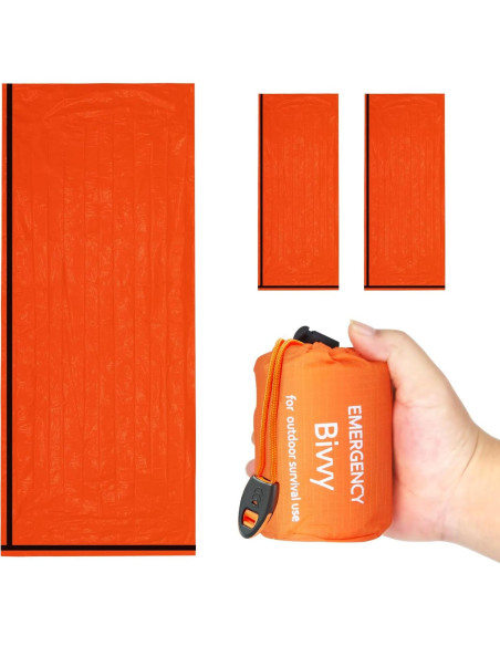 Saco de Dormir de Emergencia HOYUTNESS Bivy Sack - Paquete de 2 Saco de Dormir de Emergencia HOYUTNESS Bivy Sack - Paquete de 2